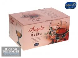 Набор бокалов для бренди, коньяка Анжела (Angela) 400мл, Панто платина, цветы (6 штук) Набор бокалов для бренди, коньяка Анжела (Angela) 400мл, Панто платина, цветы (6 штук)